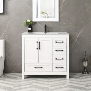 Elegant Modern Bathroom Vanity Set with Sink & Faucet