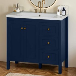 Moasis 36"/42" Bathroom Vanity Cabinet Set with Sink Combo and 3 Drawers & Cabient