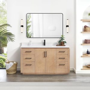 San Single Bath Vanity with Composite Stone Top without Mirror